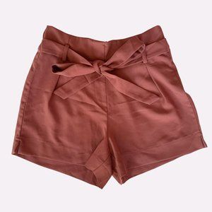 Pink Tie Front Shorts